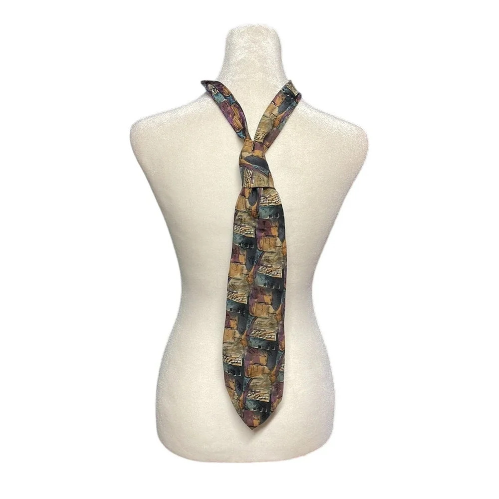 J. Garcia Collector's Edition Abstract Print 100% Silk Neck Tie‎